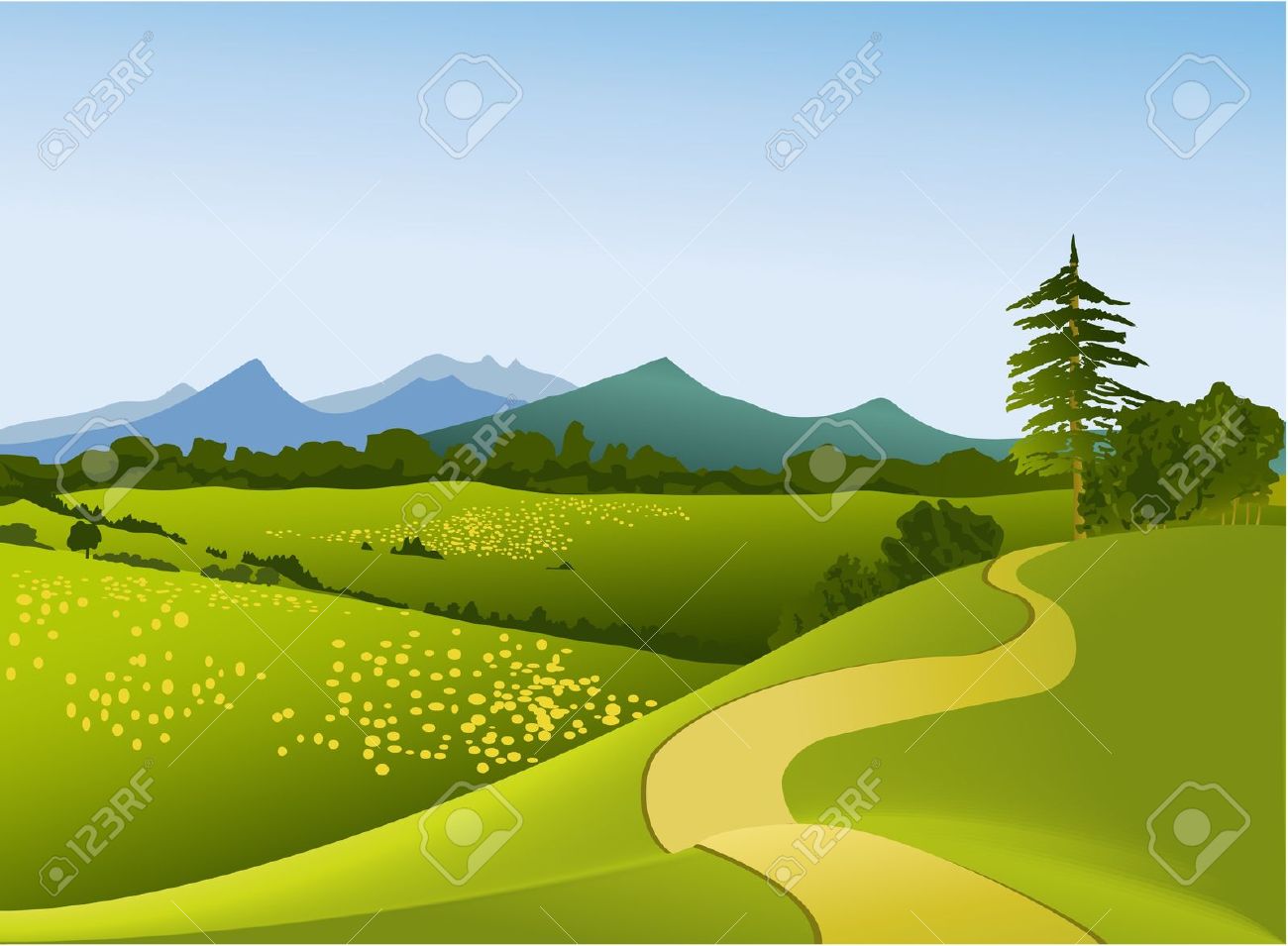 Mountain road clipart.
