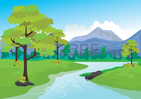 1,680 Mountain Stream Stock Vector Illustration And Royalty Free.