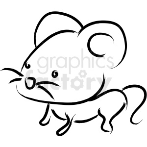 cartoon mouse drawing vector icon clipart. Royalty.