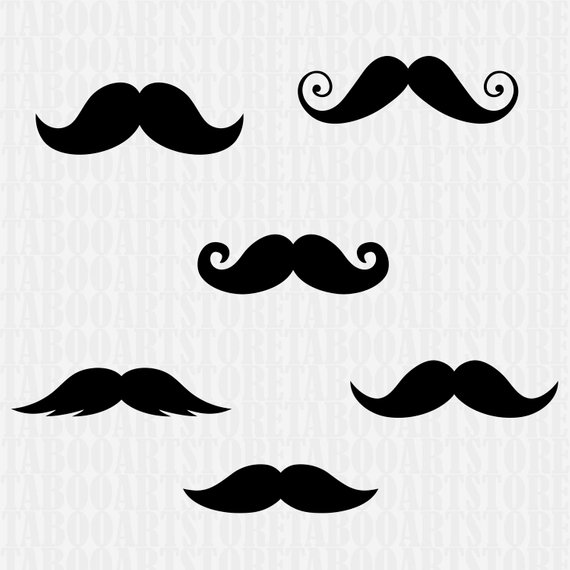 Mustache svg file, mustache clipart, Mustaches silhouette.