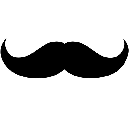 \' Black Mustache Print Logo.