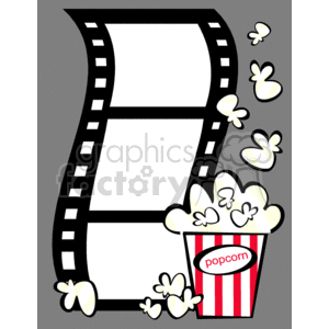 movie border with popcorn clipart. Royalty.