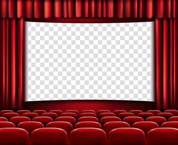 Cinema screen illusration, Cinema Free content Film , Red.