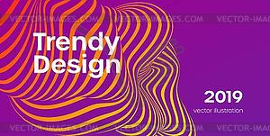Trendy design. Moving color lines of abstract.