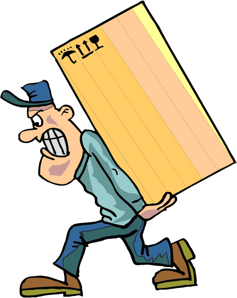 Clipart Man Carrying Heavy Load.