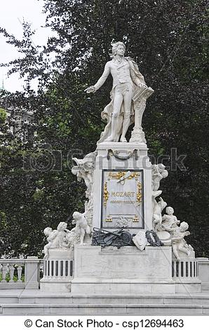 Stock Image of Mozart Monument in Maria Theresien square, Vienna.