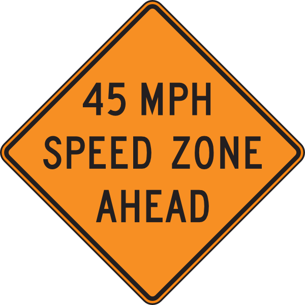 45 Orange Mph Speed Zone Ahead Clip Art at Clker.com.