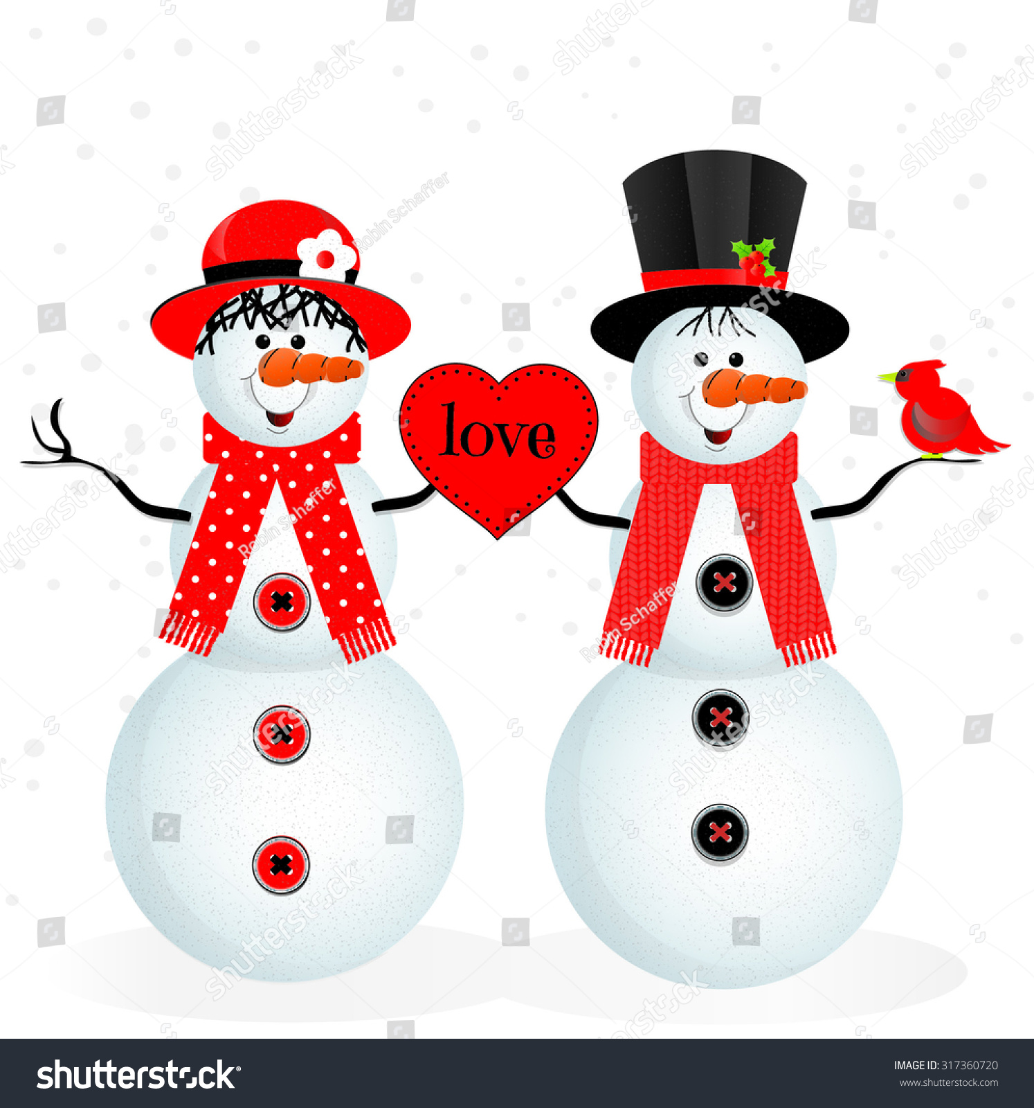 Mr And Mrs Snowman Clipart.