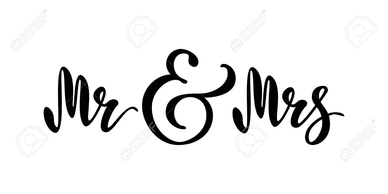 Mr and Mrs. Brush pen lettering..