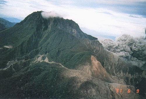 Mt. Pinatubo, the volcano that closed Clark AFB in the Philippines.