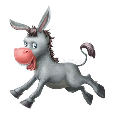 Cartoon Donkey Clipart Illustration, Royalty Free Mule Stock Image.