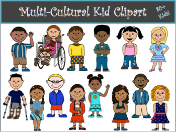 Multicultural Kid Clip Art.