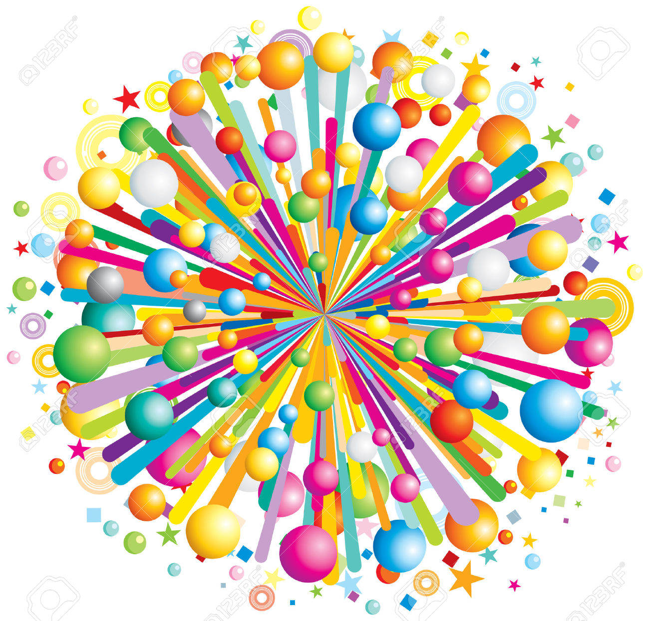 Multicolor Cartoon Burst Stock Photo, Picture And Royalty Free.