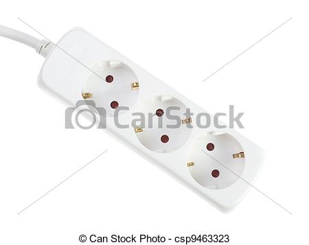 Stock Photos of Multiple socket outlet isolated on white.