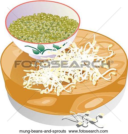 Stock Illustration of Mung Beans and Sprouts mung.