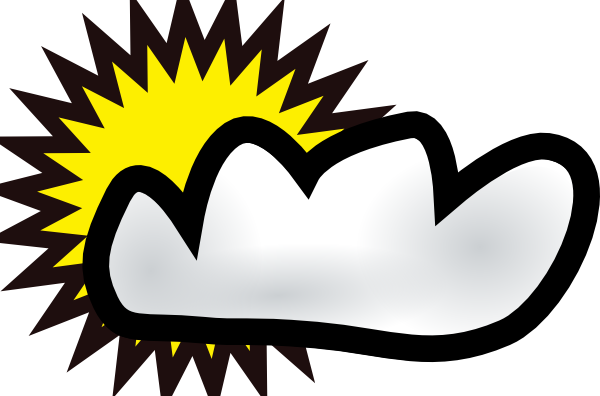 Partly cloudy partly sunny clipart.