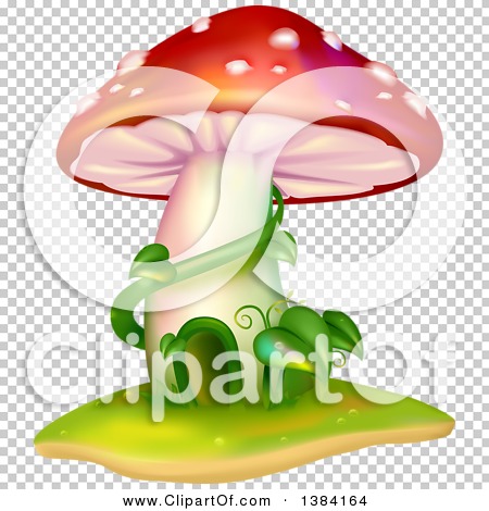 Clipart of a Mushroom House with Vines.