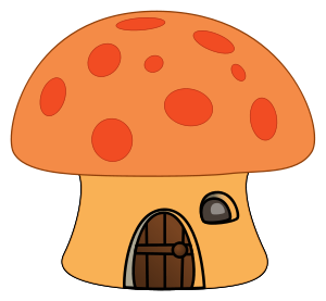 Orange mushroom house by @Pippi Dust, Orange mushroom house.
