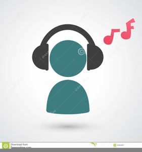 Person Listening To Music Clipart.