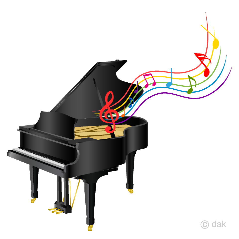 Piano and Music Sheet Clipart Free Picture｜Illustoon.