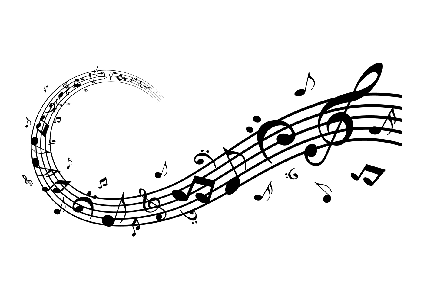 Music Staff Free Vector Art.