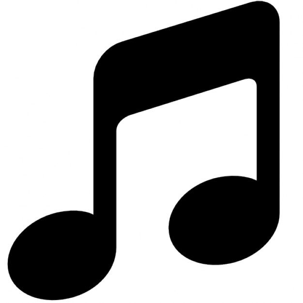 Black simple music note vector Icons.