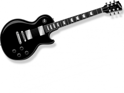 Musical instrument clipart black and white guitar.