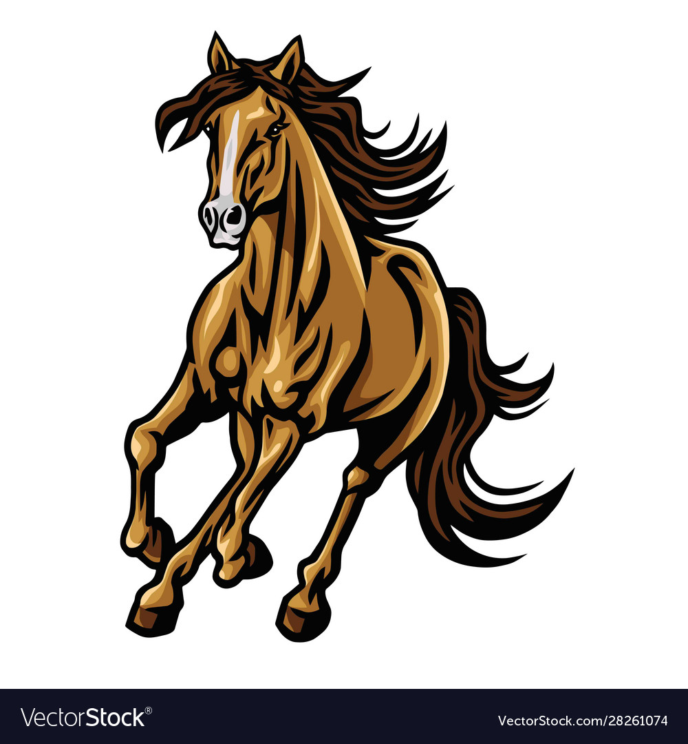 Mustang horse running mascot logo design.