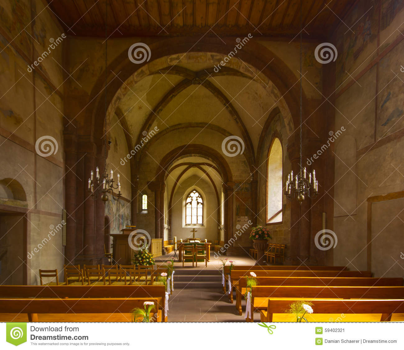 Fortified Church Of St Arbogast In The Village Muttenz Stock Photo. Fortified Church Of St Arbogast In The Village Muttenz Stock Photo.