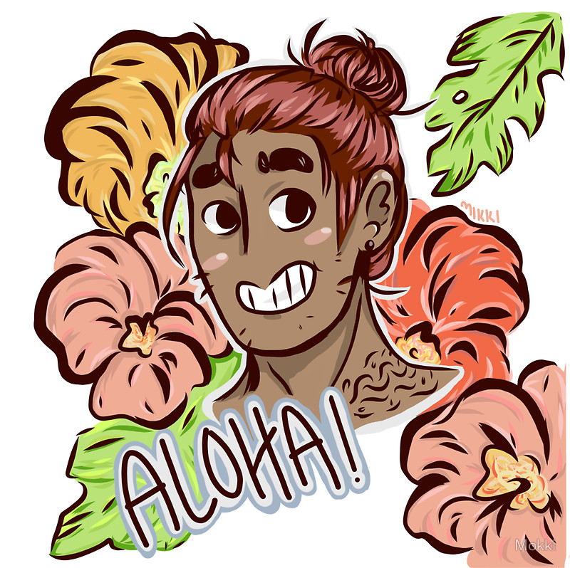 Aloha! Hawaiian guy drawing design thing!!1!