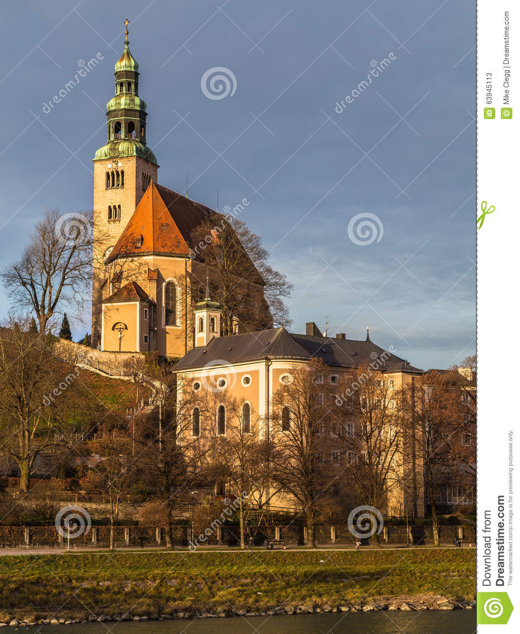 Pfarrkirche Mülln (Salzburg Parish Church) Editorial Stock Photo.