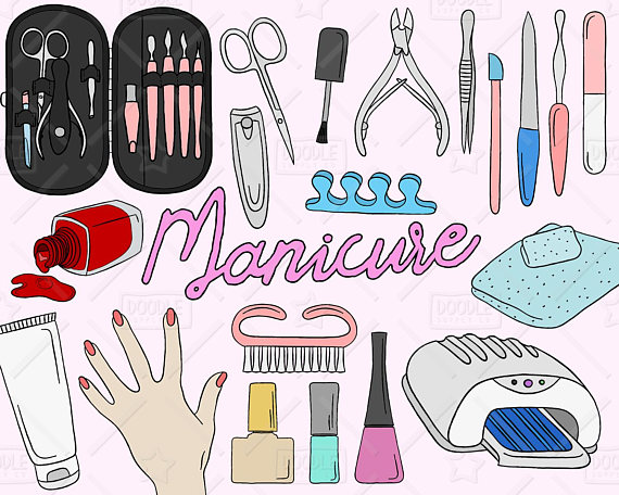 Manicure Clipart Vector Pack, Manicure Doodles, Beauty.