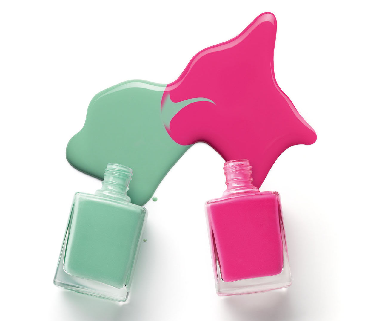 Clipart of the Dripping Nail Polish Bottles free image.