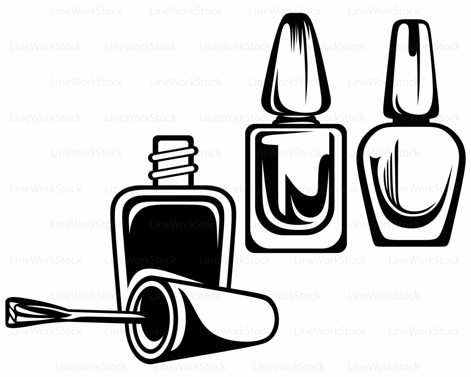 7. Nail polish bottle clip art black and white silhouette - wide 8