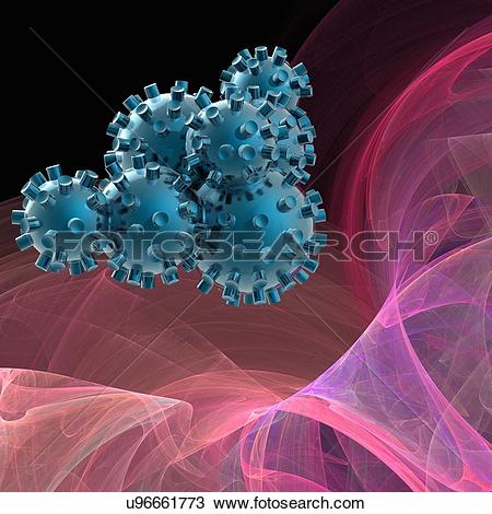 Drawing of Medical nanoparticles, conceptual image u96661773.
