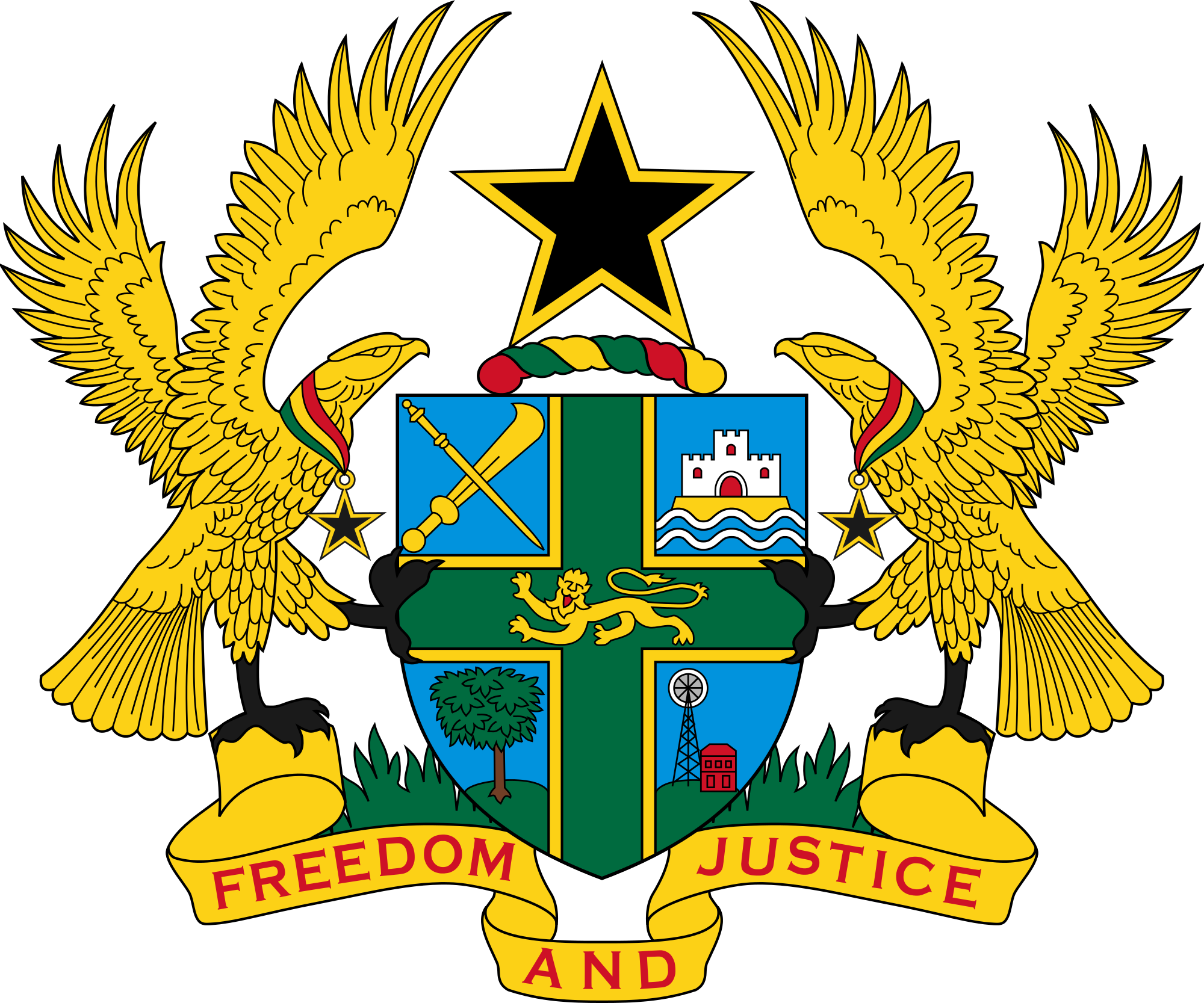 Ghana coat of arms clipart.