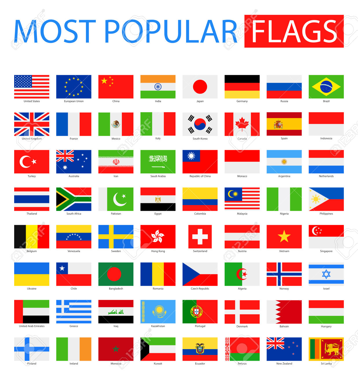 Flag clipart vector flat.