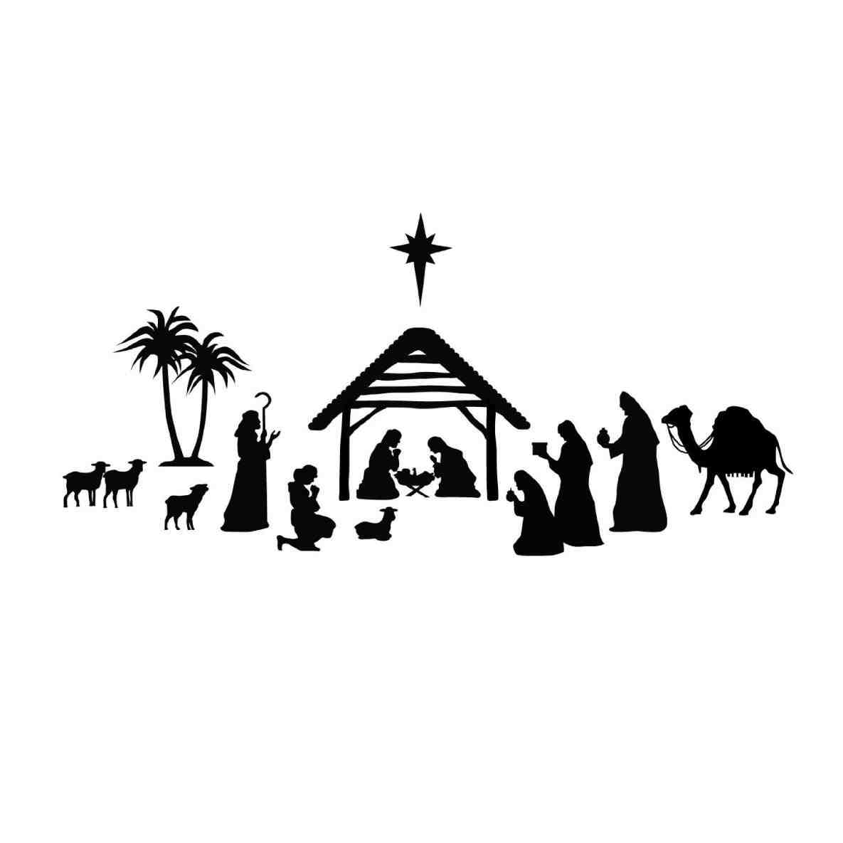 Nativity Clipart Black And White.