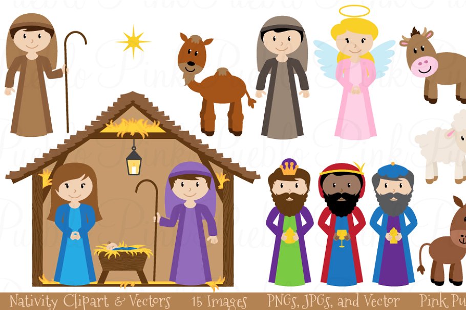 Christmas Nativity Clipart & Vectors.