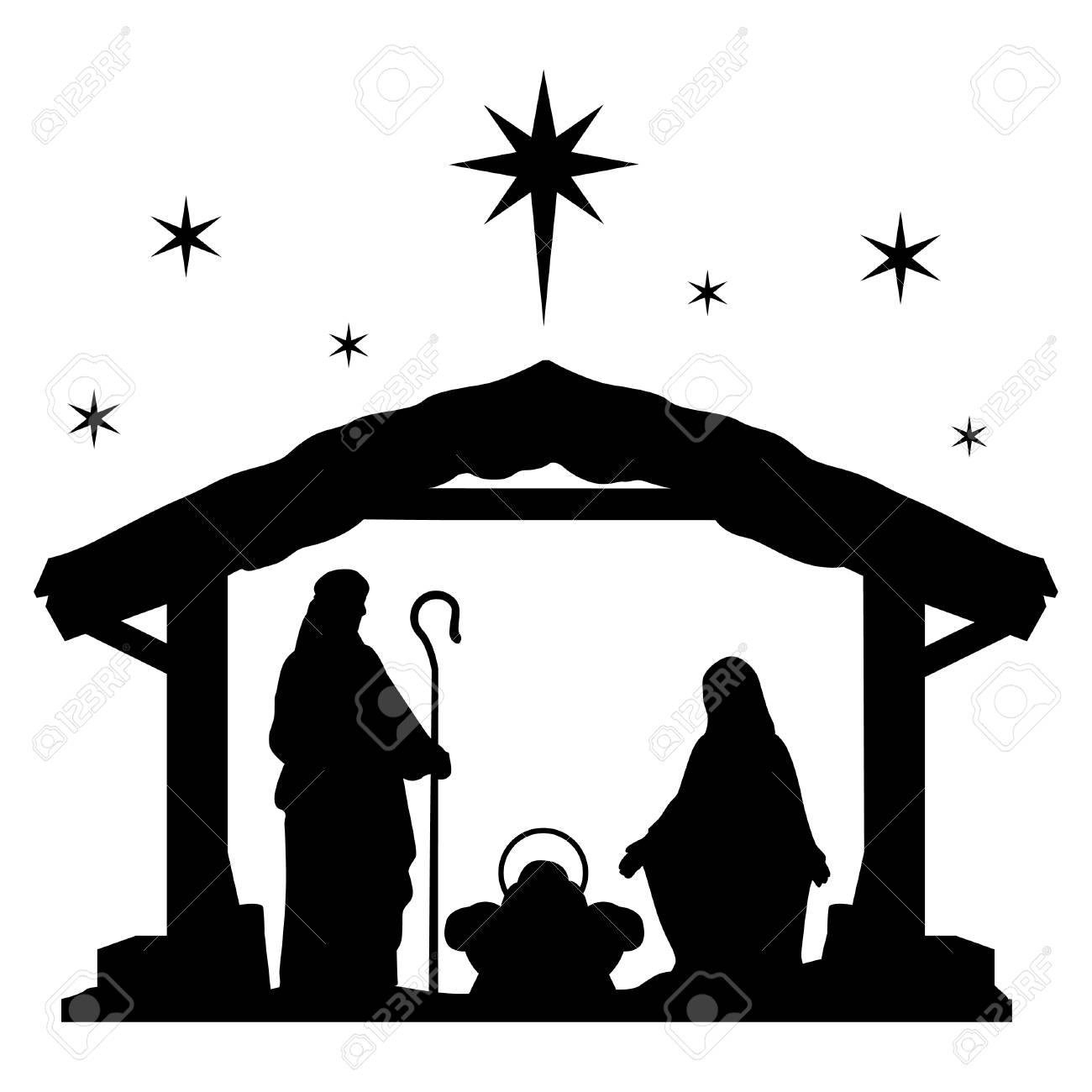 nativity scene clipart silhouette 10 free Cliparts | Download images on ...