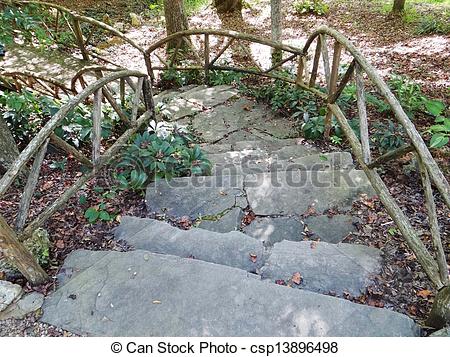 Stock Photographs of curved stone steps.