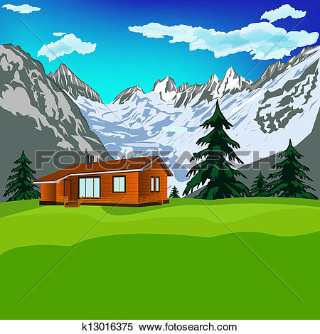 Stock Illustration of Best alps mountains resort k13016375.
