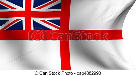 Stock Illustration of Naval ensign of UK flag against white.