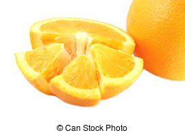 Stock Photography of Navel Orange Slices.