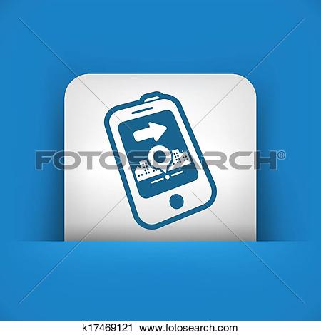 Clipart of Smartphone navigation system k17469121.