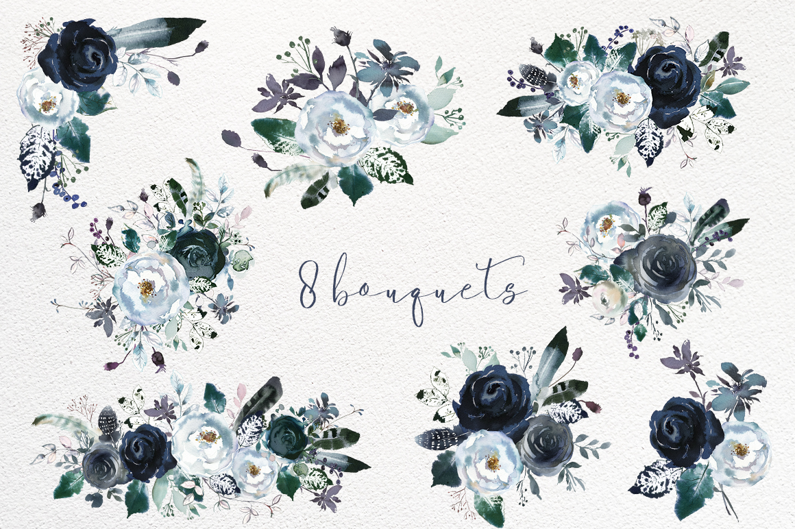 Navy Floral Cliparts Free Download Clip Art.