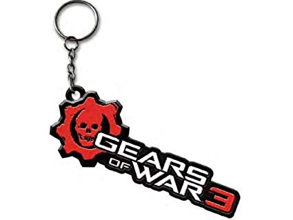NECA Gears of War 3 Metal Logo Keychain.