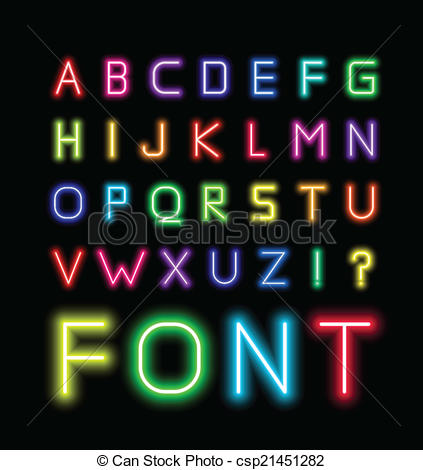 Vector of Neon Font.
