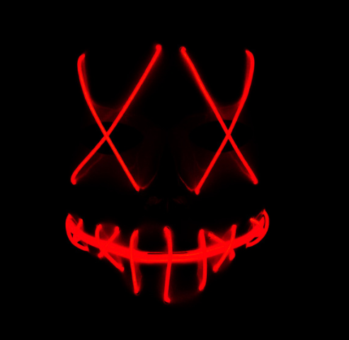 Slit Mouth Halloween Neon Mask.