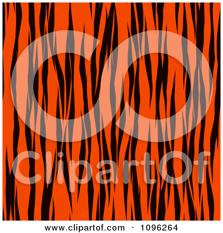 Clipart Background Pattern Of Tiger Stripes On Neon Orange.
